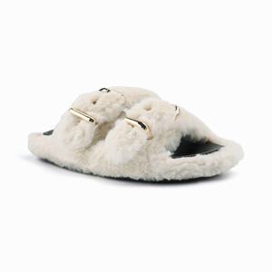 Nine West Plush Cozy Flat Slippers Beige Nederland | ERP-482075